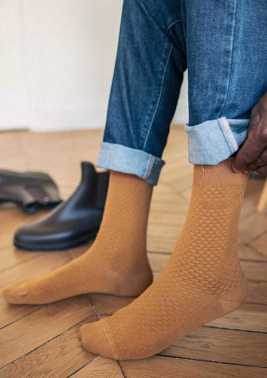 Montlimart Ceintures & Chaussettes>Chaussettes Alveole Ocre