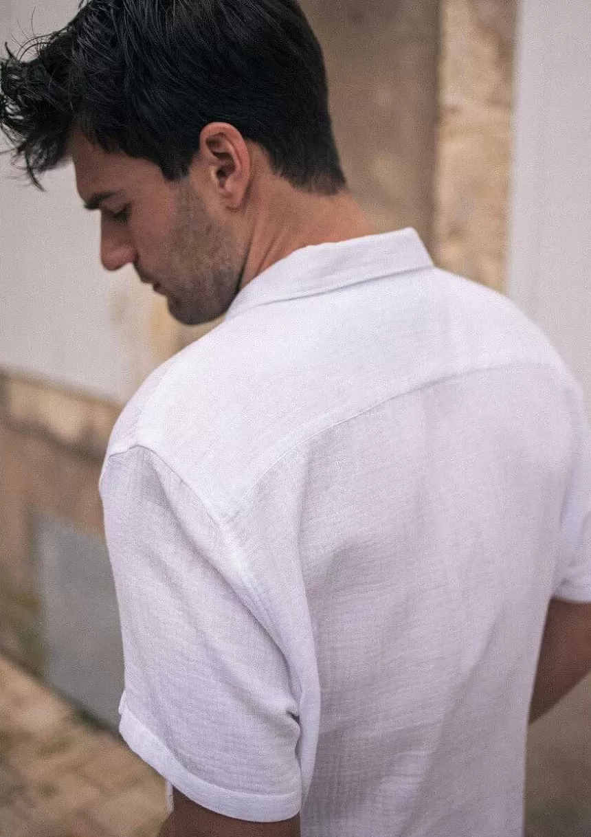 Montlimart Chemises>Chemise Pola Blanc Gaufre