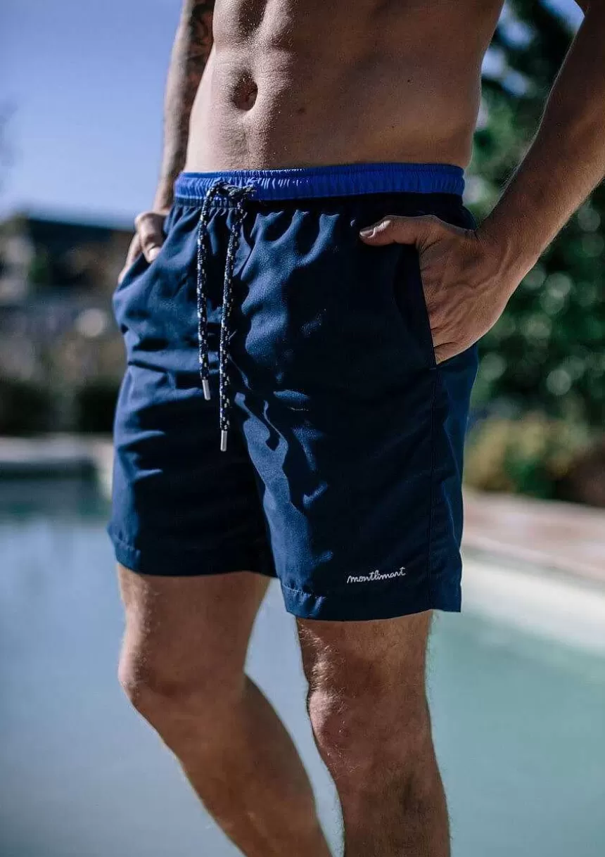 Montlimart Bas>Maillot De Bain Plongeon Bleu Marine